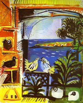  cubista Pintura - Las palomas 1957 cubista